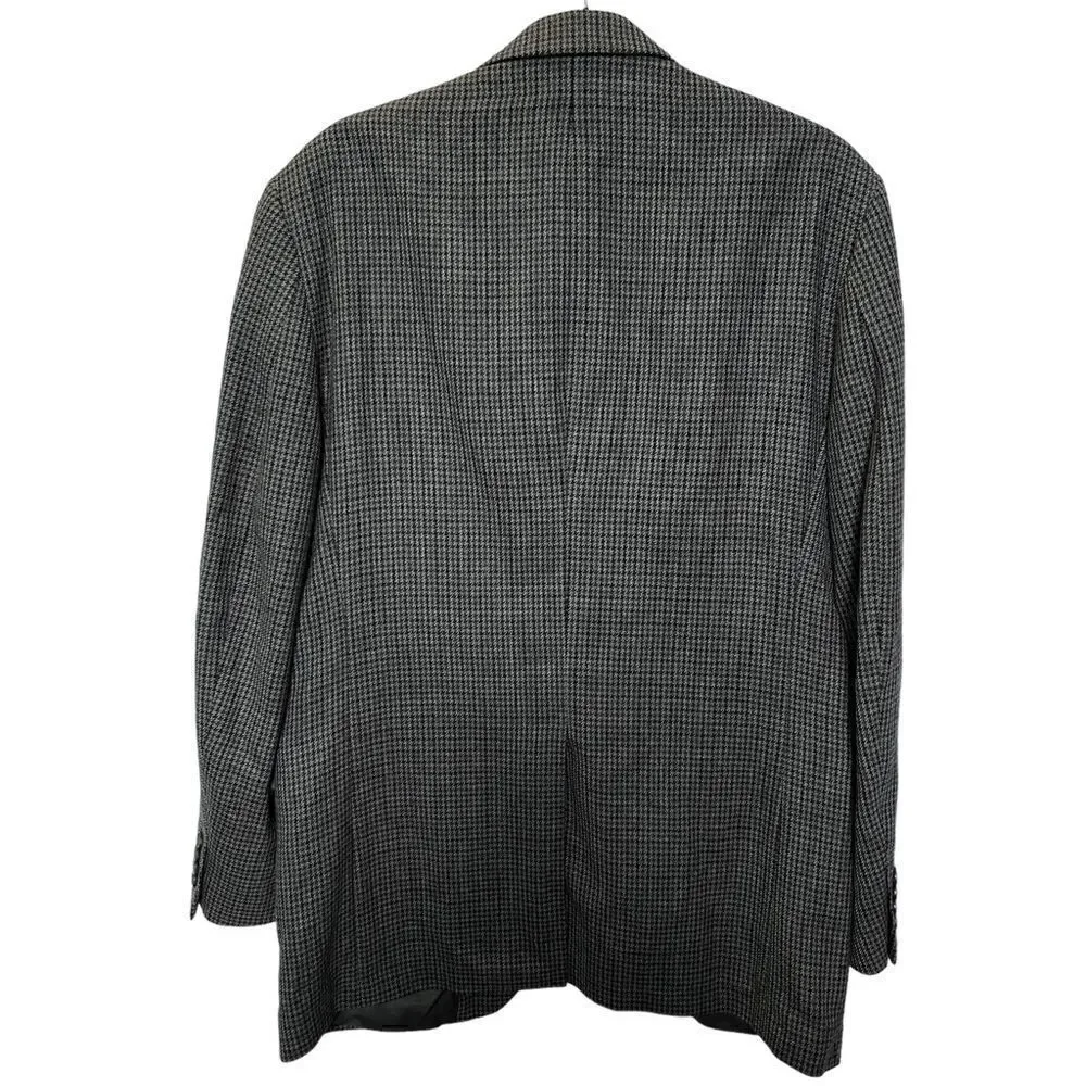 Beautiful Lauren Men's Wool Sport Coat Blue/Black Houndstooth size 40L